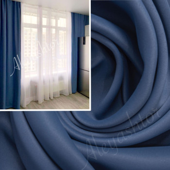 Шторы Блекаут PLATIN PN16SS (919) синего цвета, полная светонепроницаемость